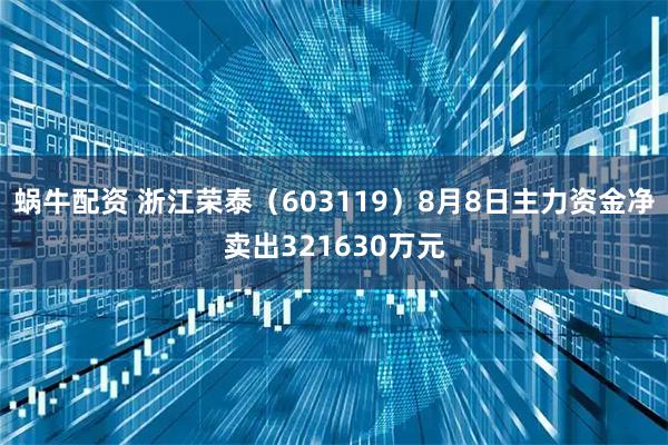 蜗牛配资 浙江荣泰（603119）8月8日主力资金净卖出321630万元