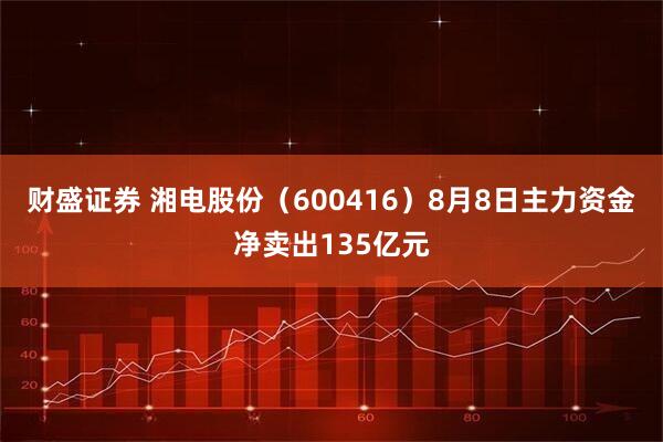 财盛证券 湘电股份（600416）8月8日主力资金净卖出135亿元