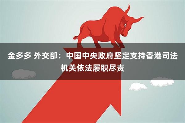 金多多 外交部：中国中央政府坚定支持香港司法机关依法履职尽责