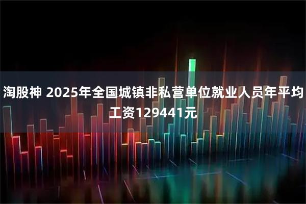 淘股神 2025年全国城镇非私营单位就业人员年平均工资129441元
